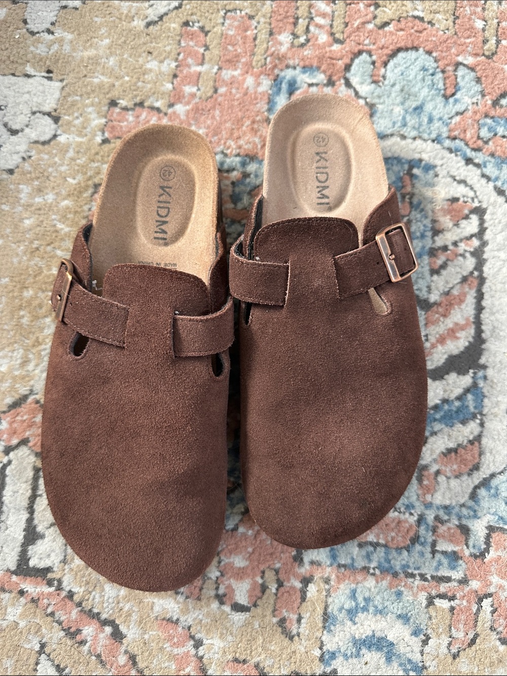 Brown Suede Slip-On Mules with Adjustable Buckle - Picture 4 of 4